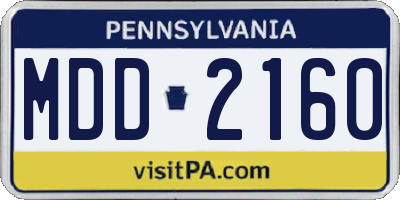 PA license plate MDD2160