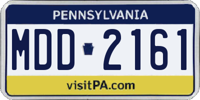 PA license plate MDD2161