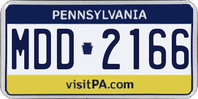 PA license plate MDD2166