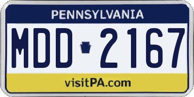 PA license plate MDD2167