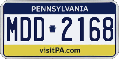 PA license plate MDD2168