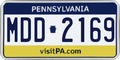 PA license plate MDD2169