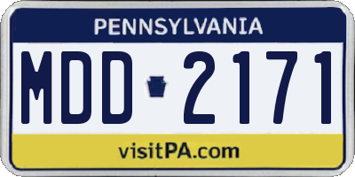 PA license plate MDD2171