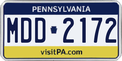 PA license plate MDD2172
