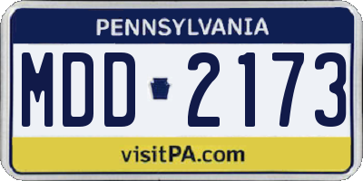 PA license plate MDD2173