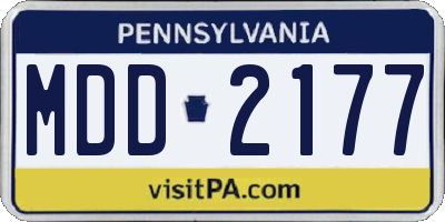 PA license plate MDD2177