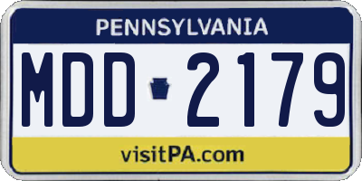 PA license plate MDD2179