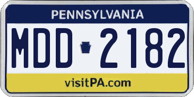 PA license plate MDD2182