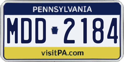 PA license plate MDD2184