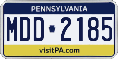 PA license plate MDD2185