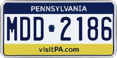 PA license plate MDD2186