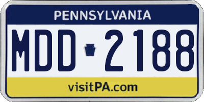 PA license plate MDD2188