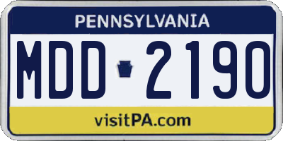 PA license plate MDD2190