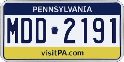 PA license plate MDD2191