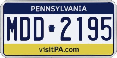 PA license plate MDD2195