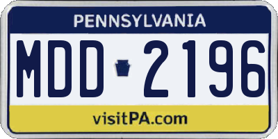 PA license plate MDD2196