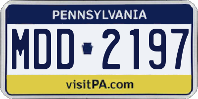 PA license plate MDD2197