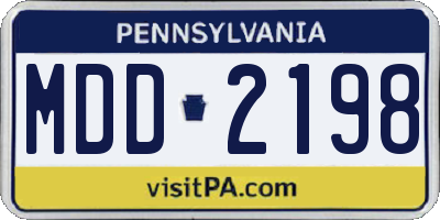 PA license plate MDD2198