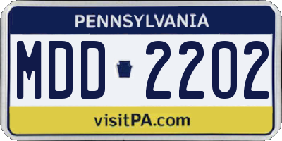 PA license plate MDD2202