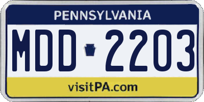 PA license plate MDD2203