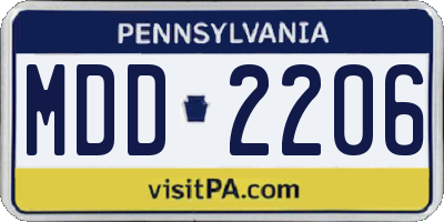 PA license plate MDD2206
