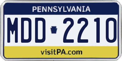 PA license plate MDD2210