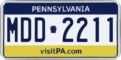 PA license plate MDD2211