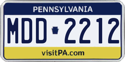 PA license plate MDD2212
