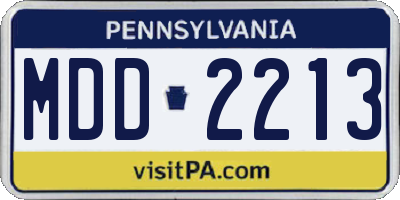PA license plate MDD2213