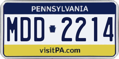 PA license plate MDD2214