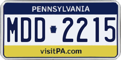 PA license plate MDD2215