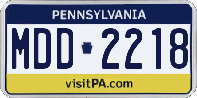 PA license plate MDD2218