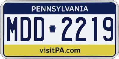 PA license plate MDD2219