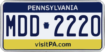 PA license plate MDD2220