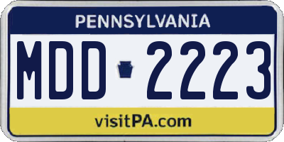 PA license plate MDD2223