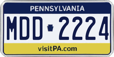 PA license plate MDD2224