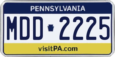 PA license plate MDD2225