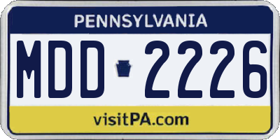 PA license plate MDD2226