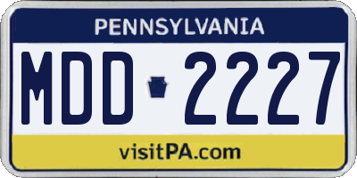 PA license plate MDD2227