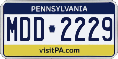 PA license plate MDD2229