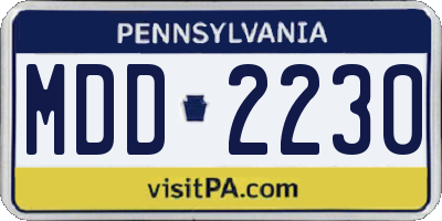 PA license plate MDD2230