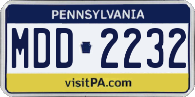 PA license plate MDD2232