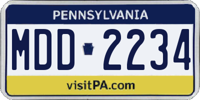PA license plate MDD2234