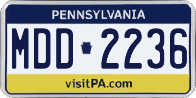 PA license plate MDD2236