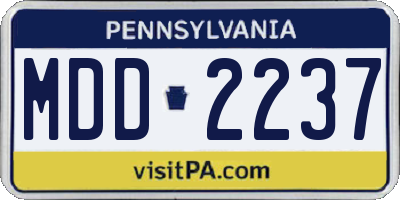 PA license plate MDD2237