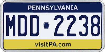 PA license plate MDD2238