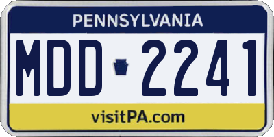 PA license plate MDD2241