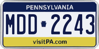 PA license plate MDD2243