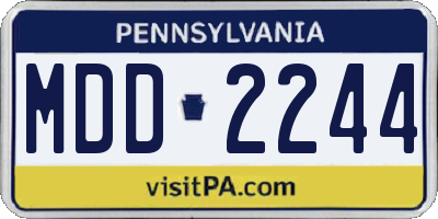 PA license plate MDD2244