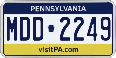 PA license plate MDD2249